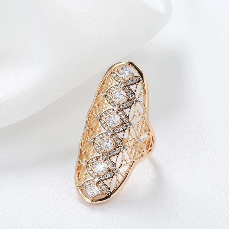 Rose Gold Plated Zircon Statement Ring