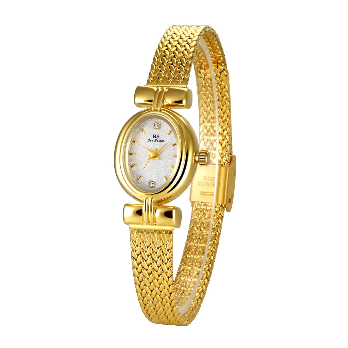 Vintage Gold Oval Quartz Wristwatch