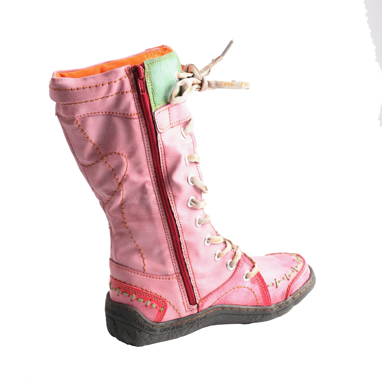 Hand Stitched Leather Mid Calf Boots