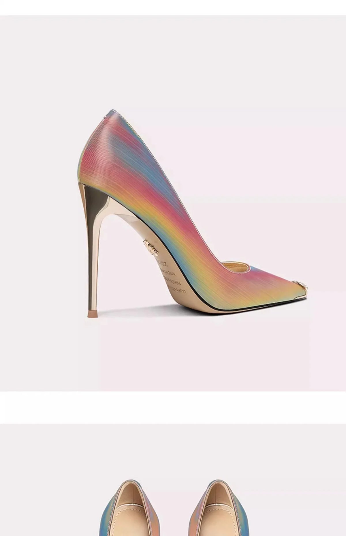 Rainbow Color Pointed Toe High Heel Stiletto Pumps for Women