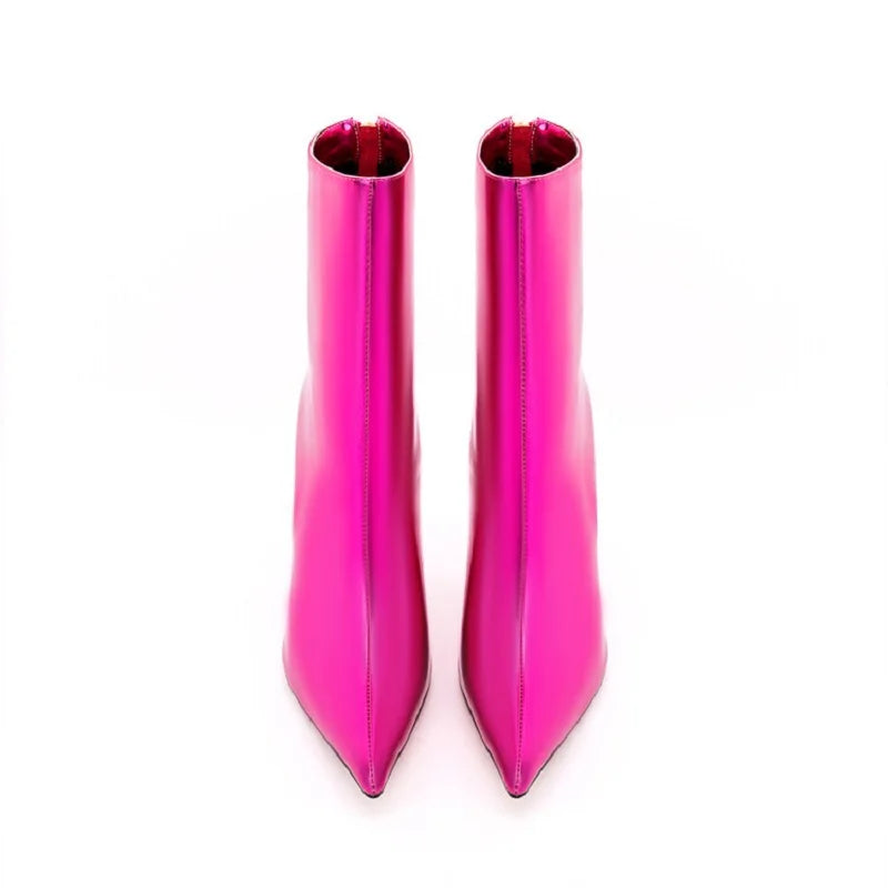 Glam Shiny Back Zipper Over The Knee Boots for Women