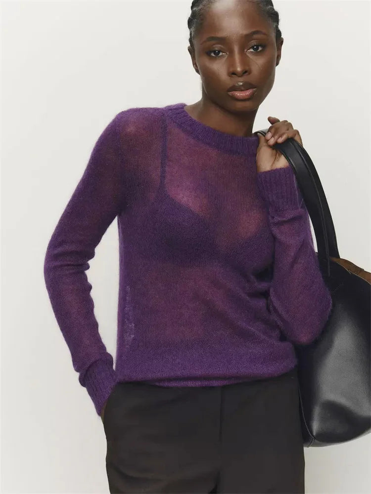 See Through Mesh Knit Sweater