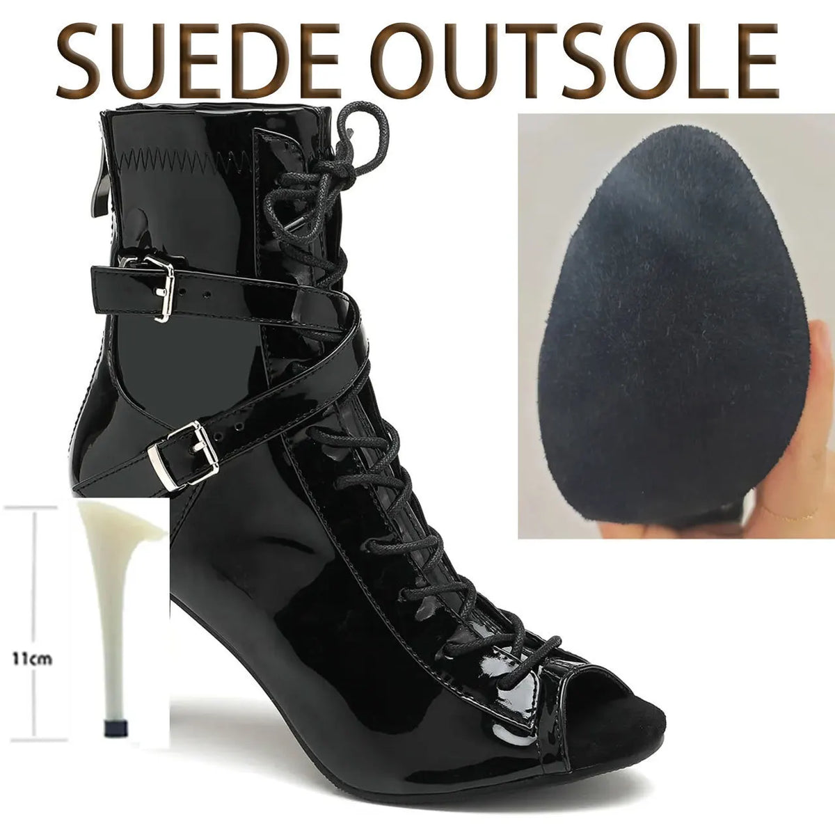 Lace Up High Heel Jazz Dance Ankle Boots for Women