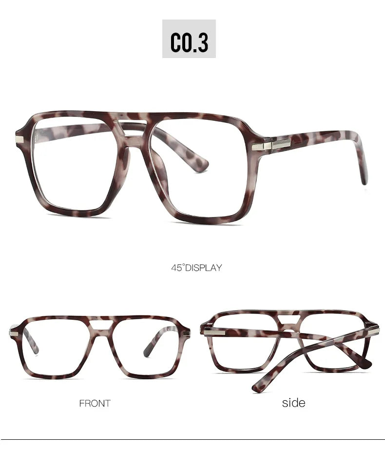 Retro Double Bridge Square Frame Reading Glasses for Women