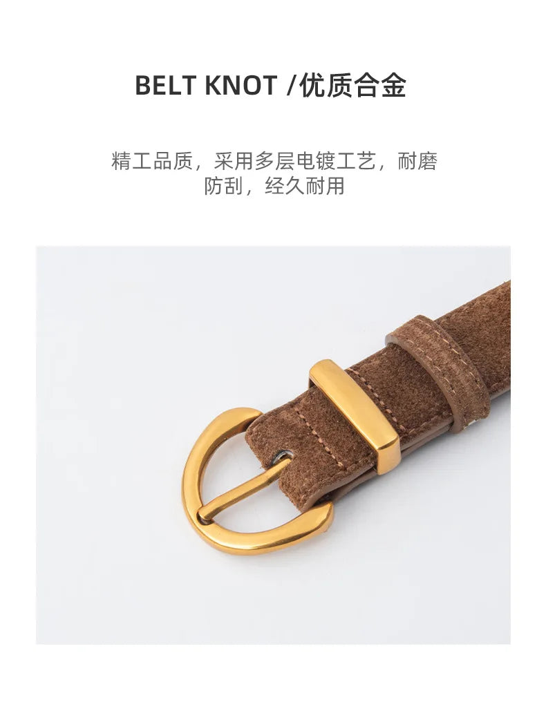 Suede Look Pin Buckle Waist Belt