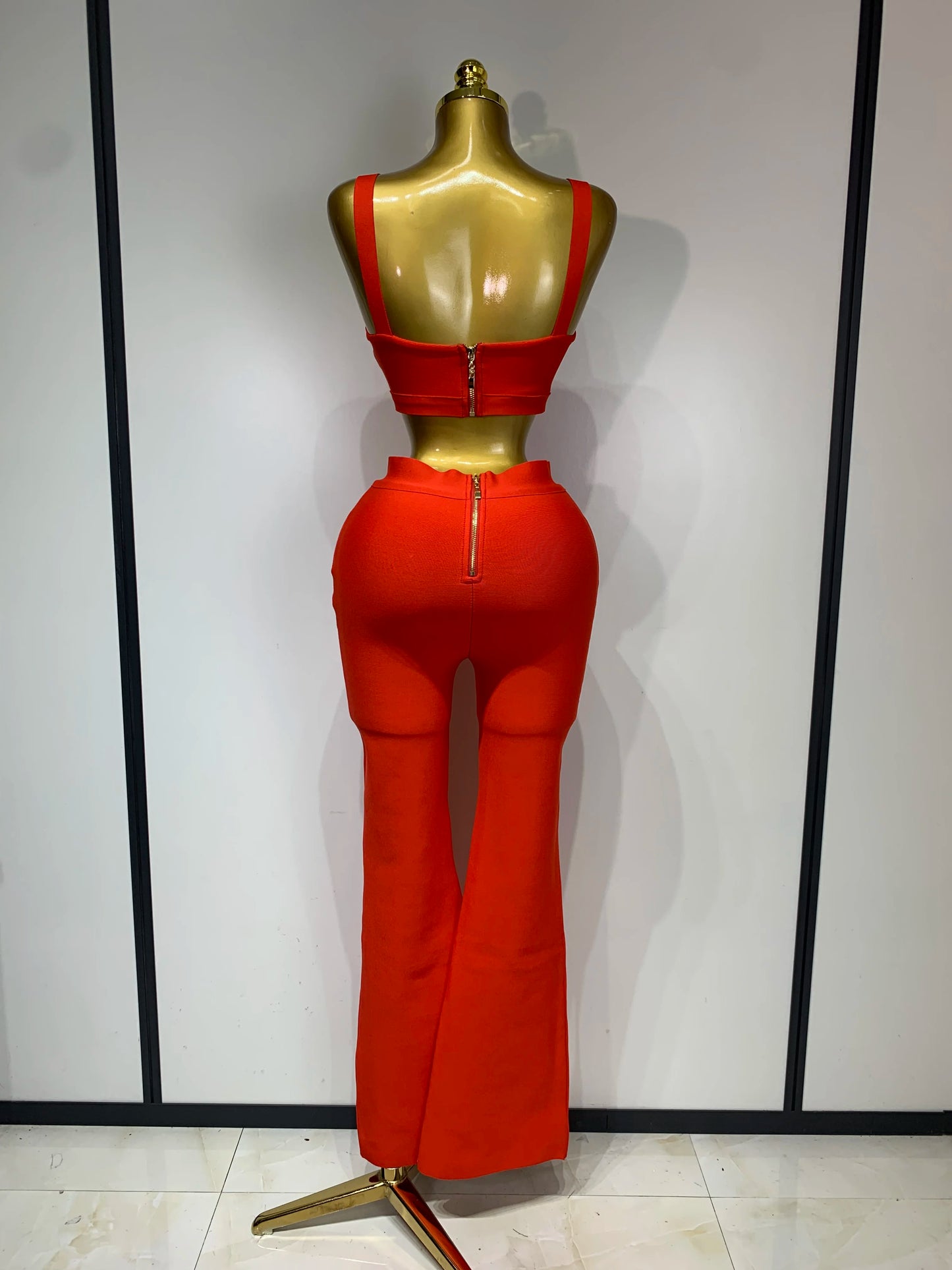 Women Sexy Bandage Crop Top Pant Set Evening Party Club Luxury Birthday High Street Fashion Elegant Luxury Birthday Outfit ﻿