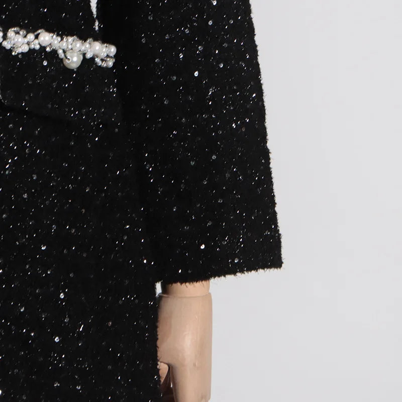 Sequin Beaded Patchwork Mini Dress