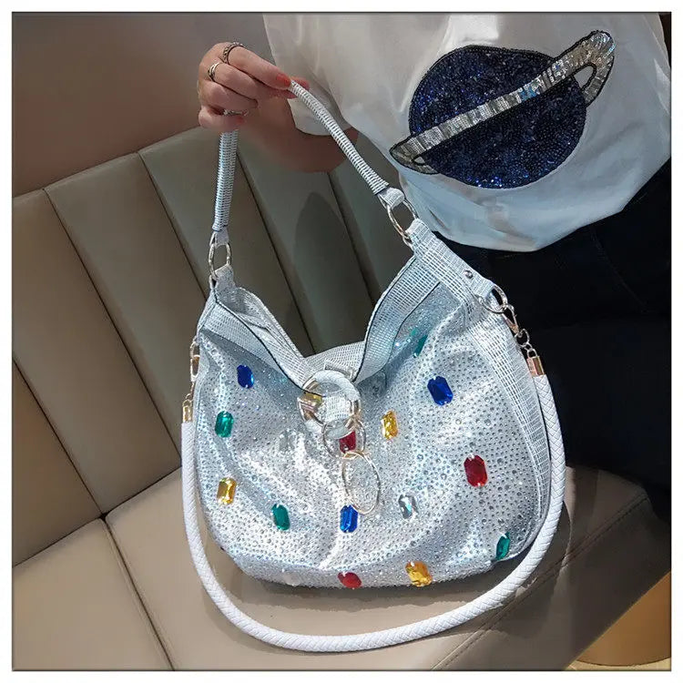 Genuine Leather Crossbody Bucket Bag with Large Capacity for Women