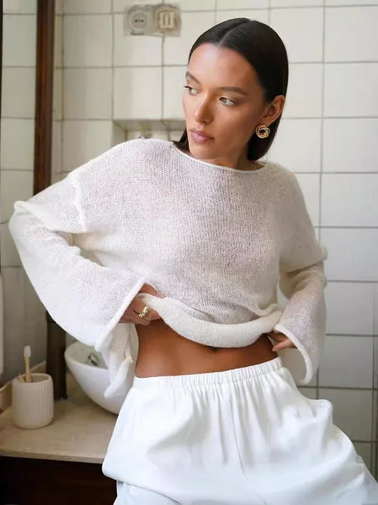Sheer Hollow Knit Sweater