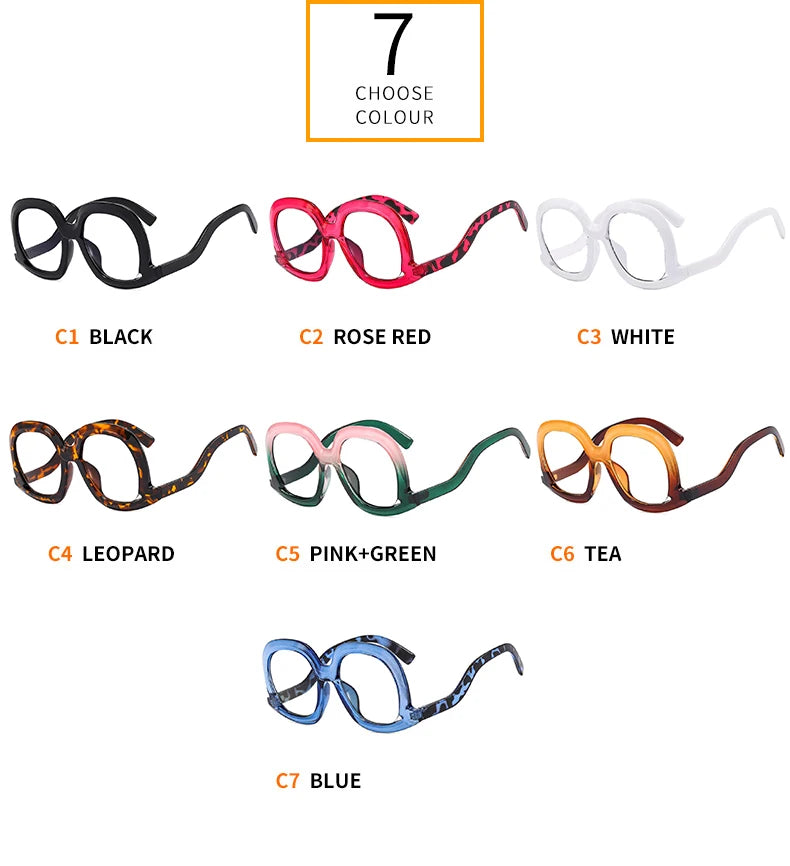 Oversized Colorful Blue Light Reading Glasses for Women