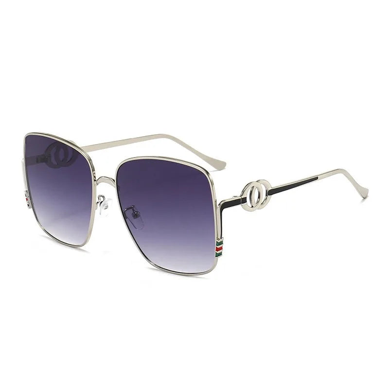Square Frame Metal Sunglasses