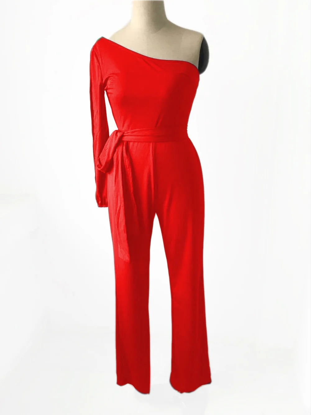 Elegant Slim-Fit One-Sleeve Party Jumpsuit for Women