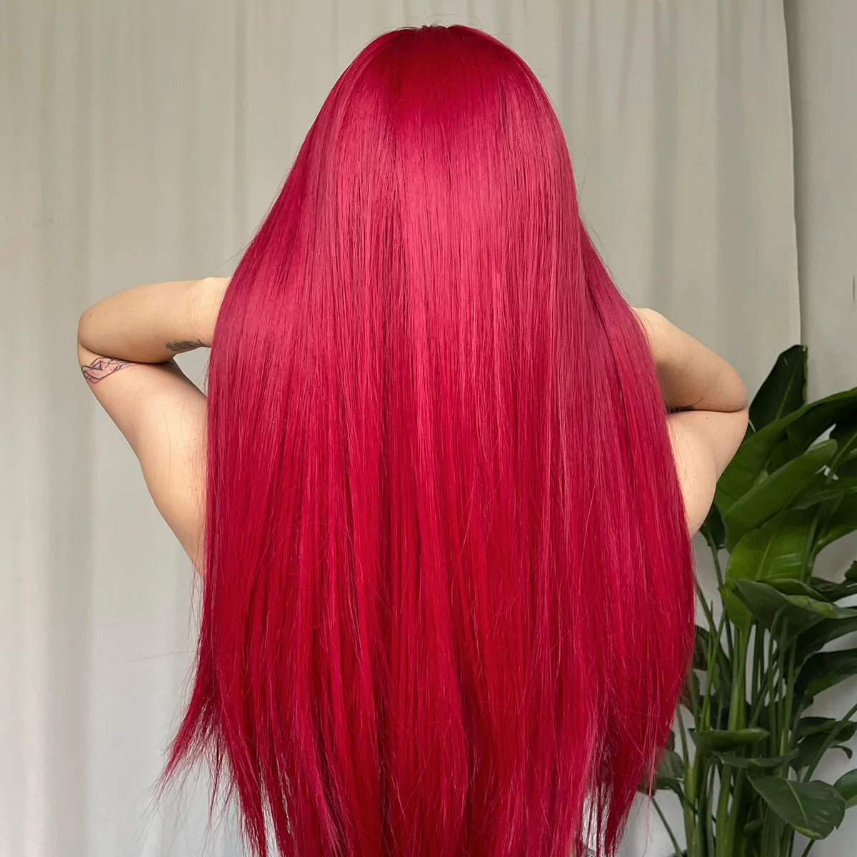 Long Straight Heat Resistant Synthetic Wig With Bangs for Women