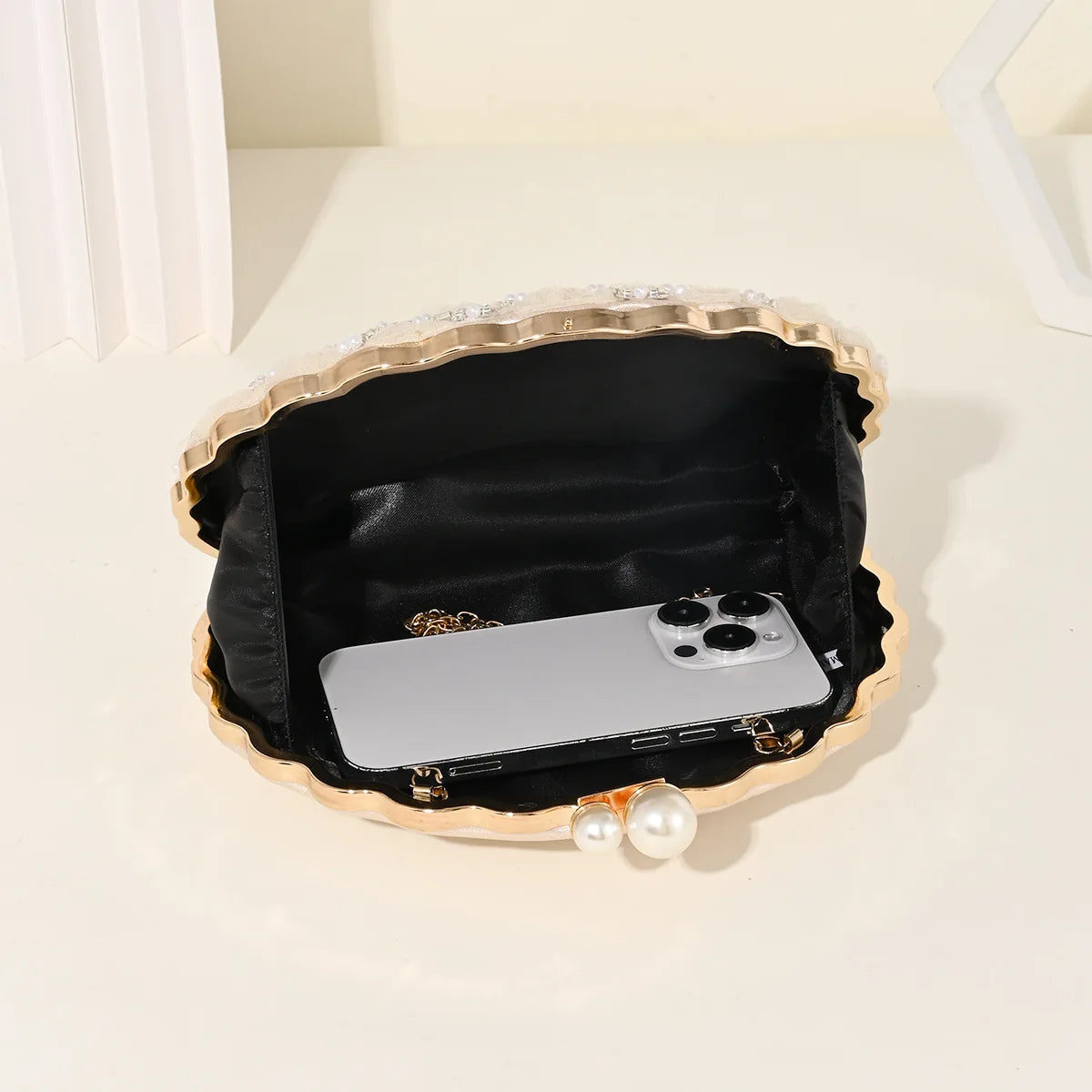 Floral Rose Hard Shell Evening Clutch Bag for Women