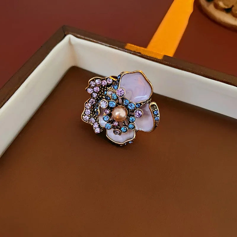 Vintage Pearl Necklace Earrings And Ring Set for Women