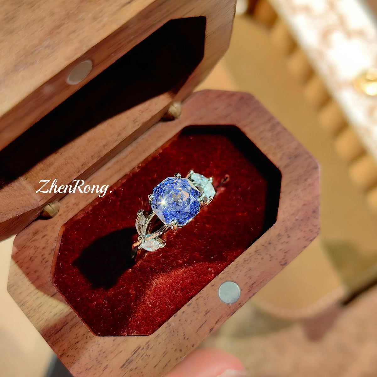 Rose Flower Cubic Zirconia Pendant Jewelry Set for Women