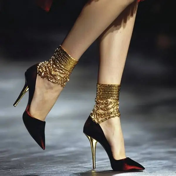 Vibrant Gemstone Rivet Openwork Sandals