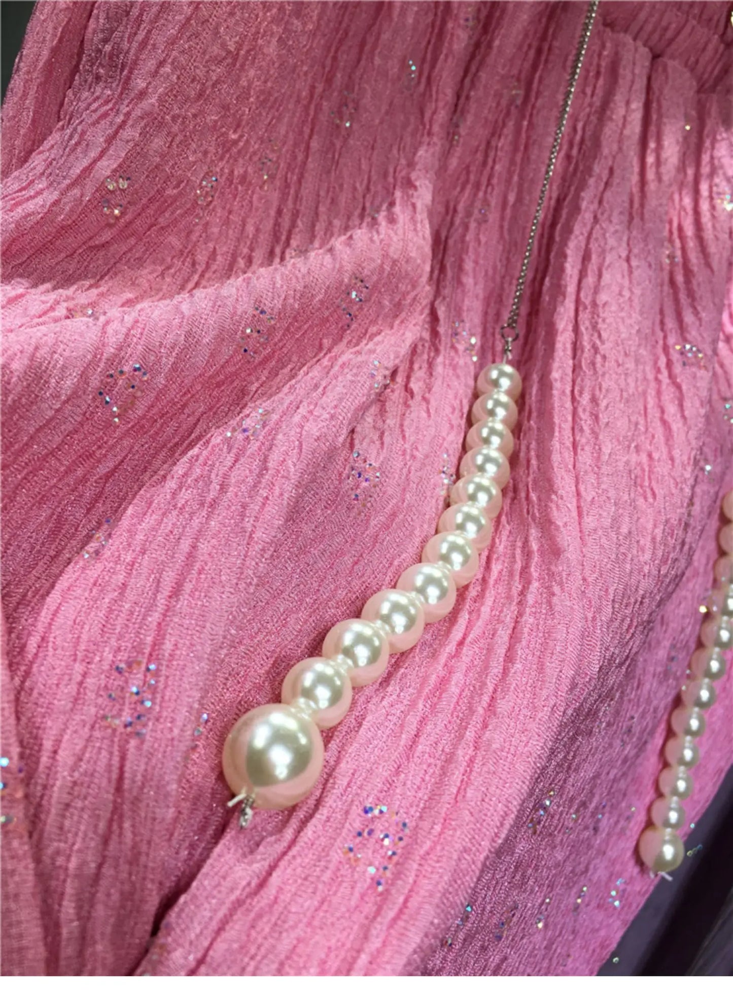 Pink Silk-Feel Wide Leg Pants