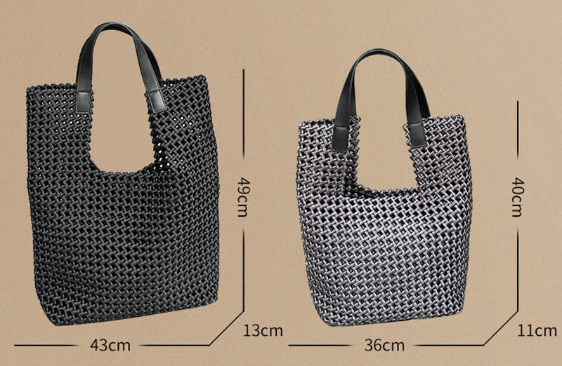 Rope Woven Shoulder Tote Bag