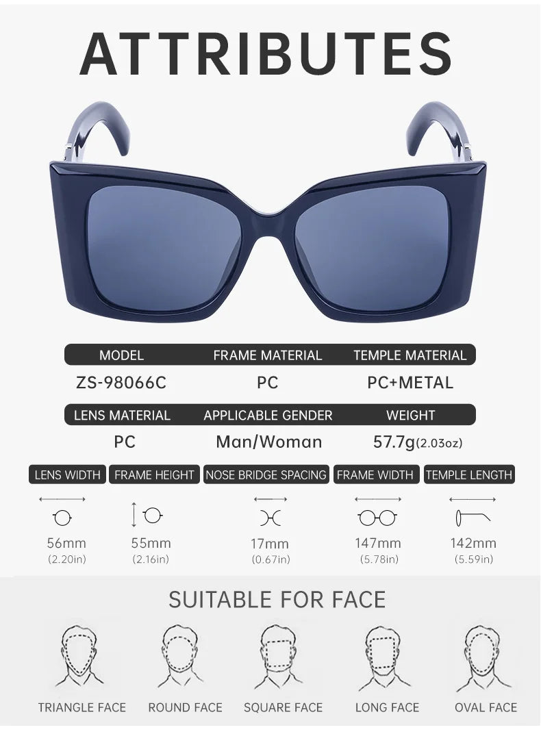 Retro Gold Gradient Square Frame Sunglasses for Women