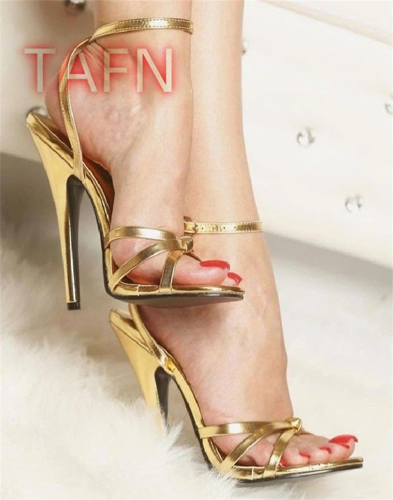 Elegant Patent Leather Buckle Slingback Heels for Women