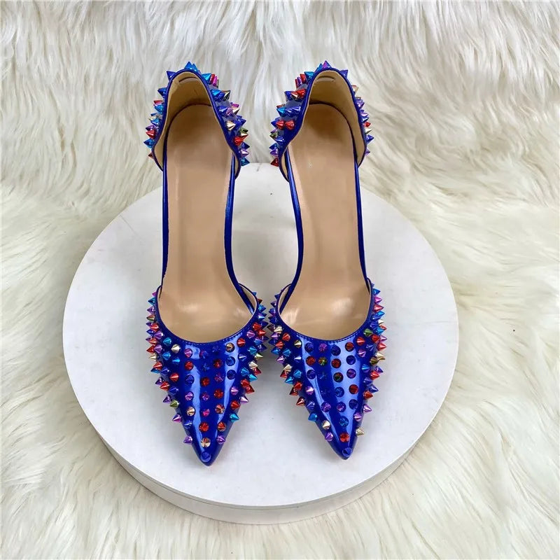 Pointed Toe Studded High Heel Gladiator Sandals for Women