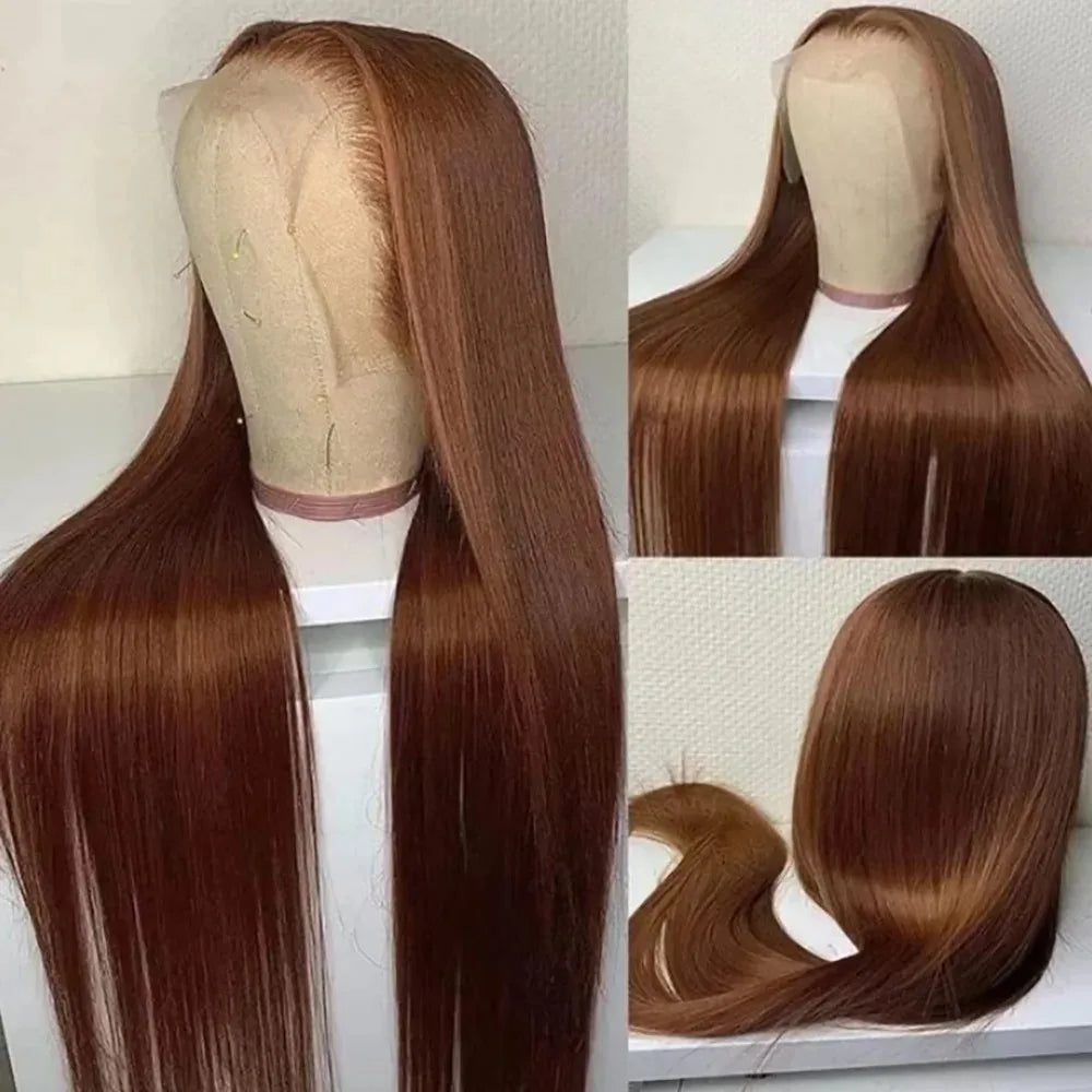 Grey Straight Lace Front Wig With Preplucked Hair for Women