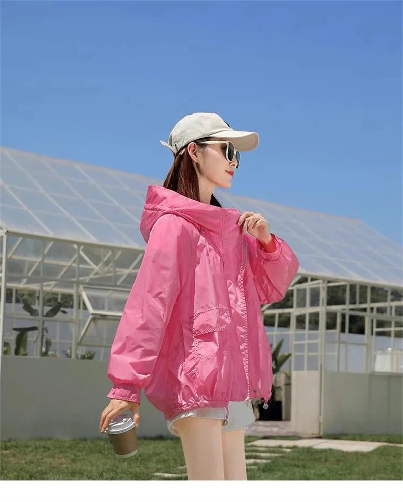 Casual Loose Fit Breathable Hooded Jacket for Women