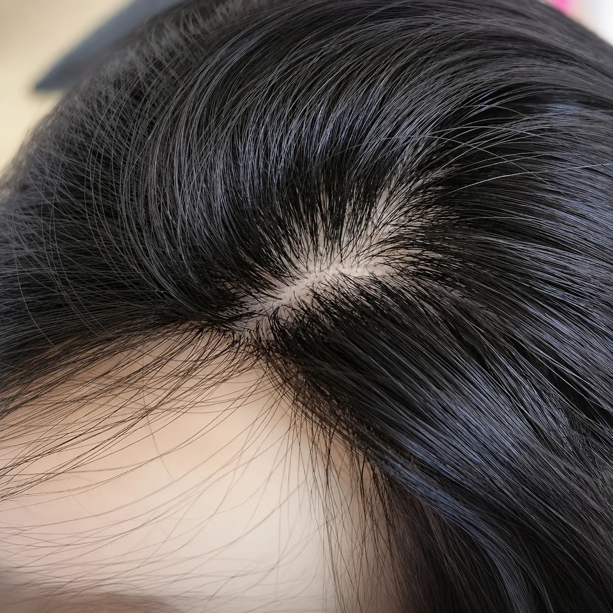 Breathable Silk Base Human Hair Topper With Air Bangs For Women