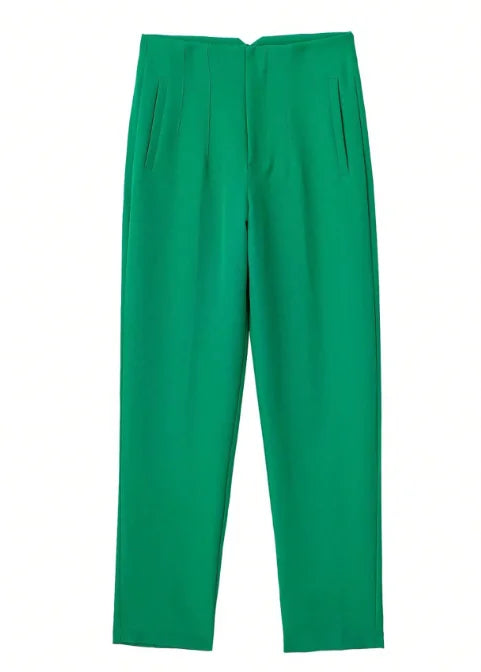 Solid Color Office Slim Fit Pencil Pants for Women