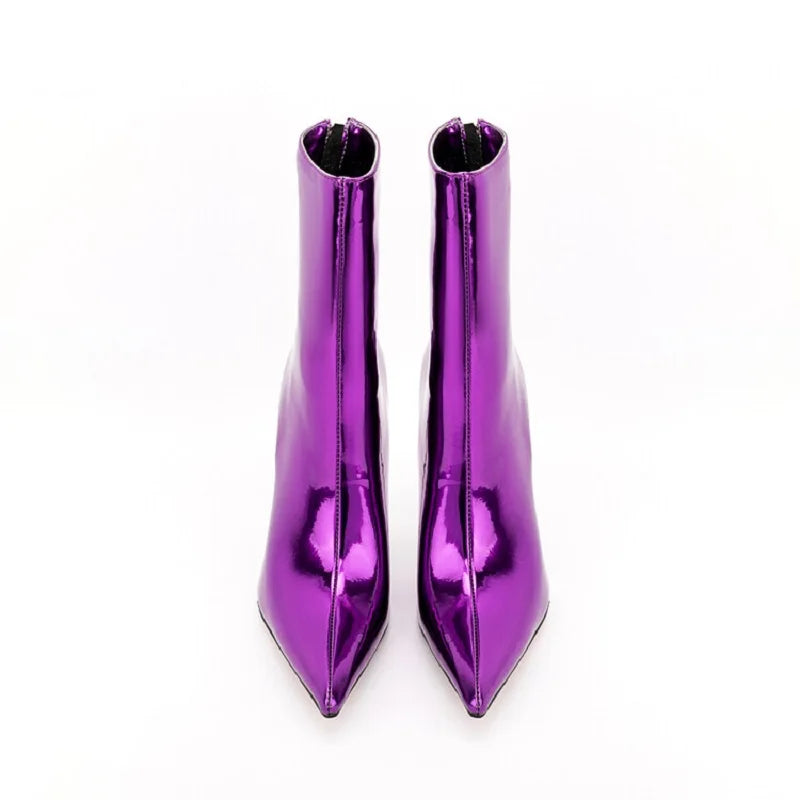 Glam Shiny Back Zipper Over The Knee Boots for Women