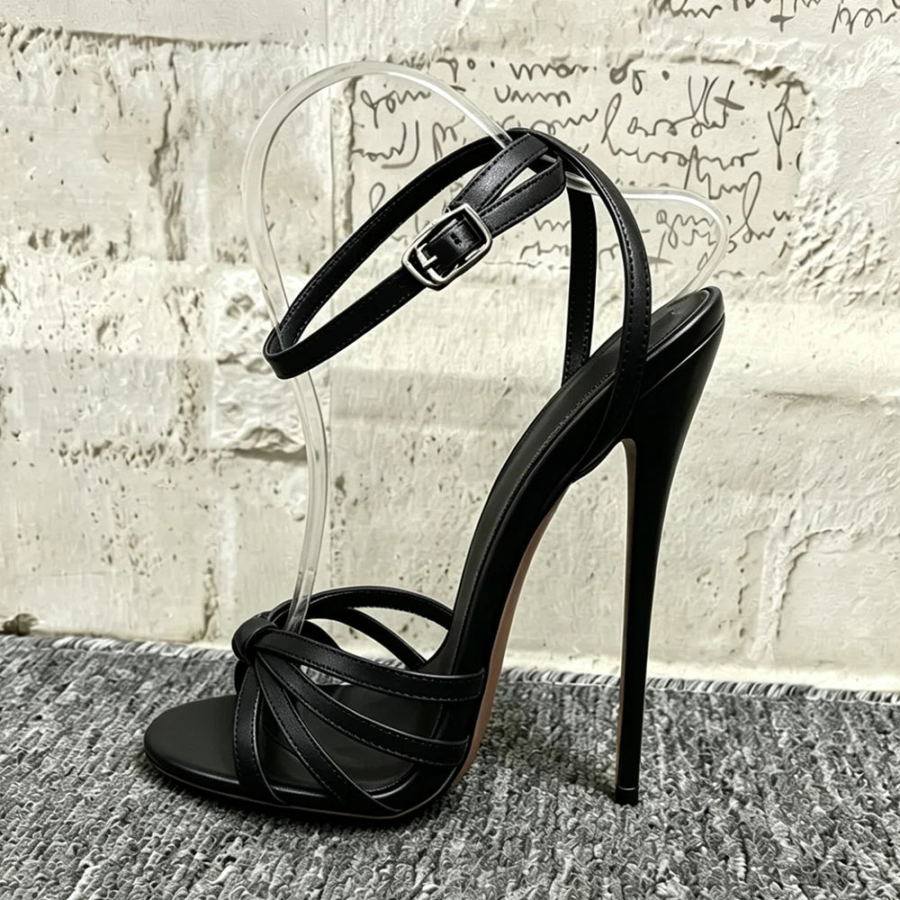 Ultra High Stiletto Heel Open Toe Strappy Sandals for Women