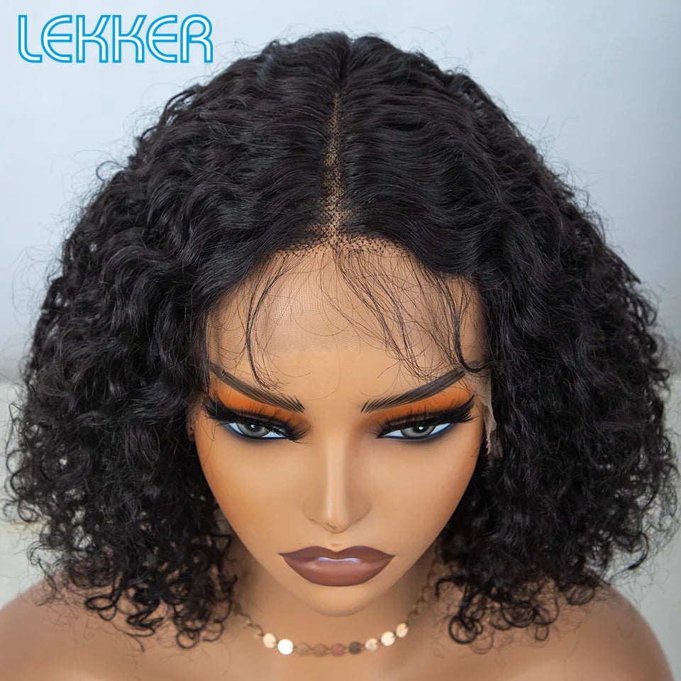 Short Afro Kinky Curly Lace Front Bob Wig for Women