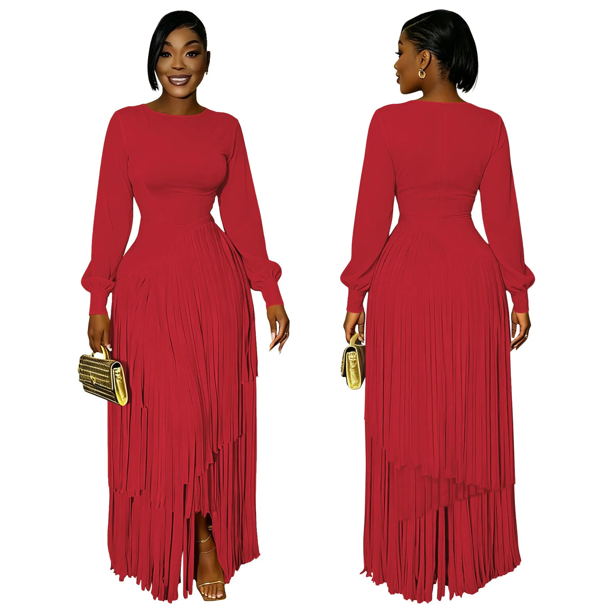 Elegant Long Sleeve African Dashiki Maxi Dress for Women