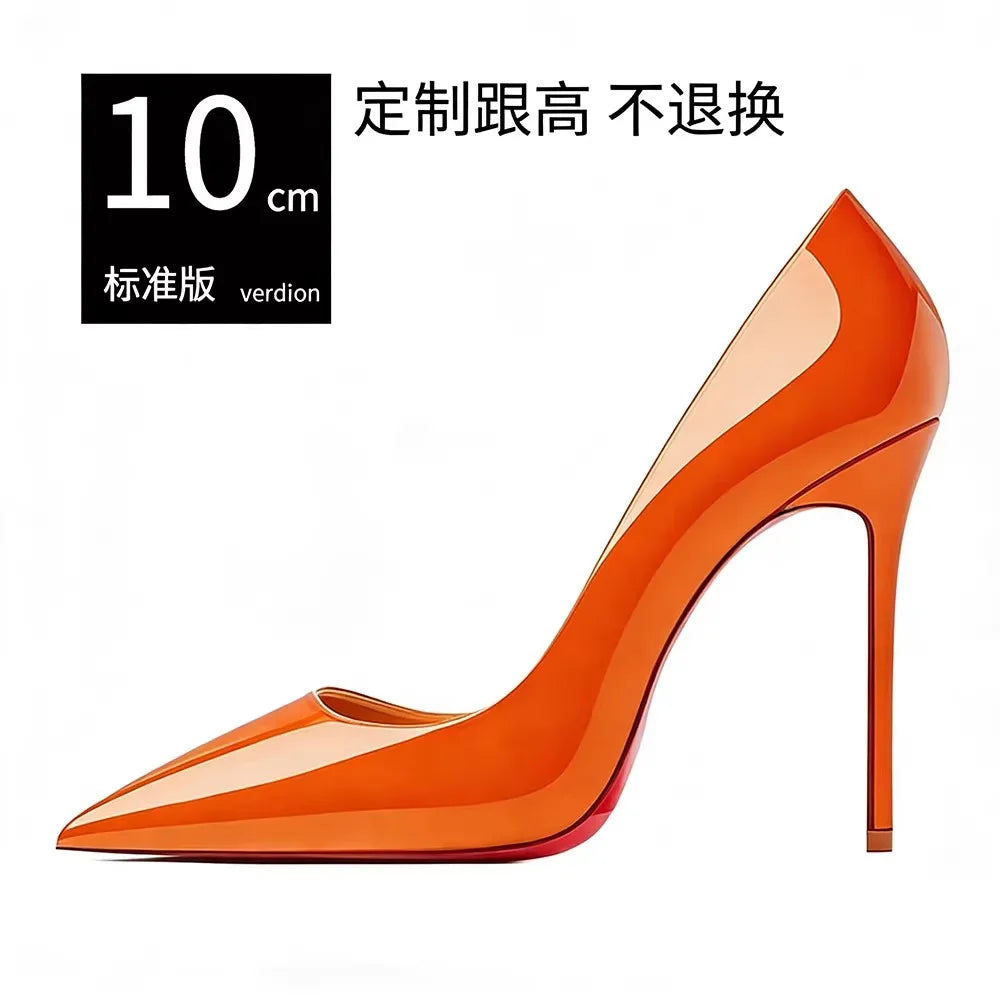 Pointed Toe Patent Leather Stiletto Heels for Women