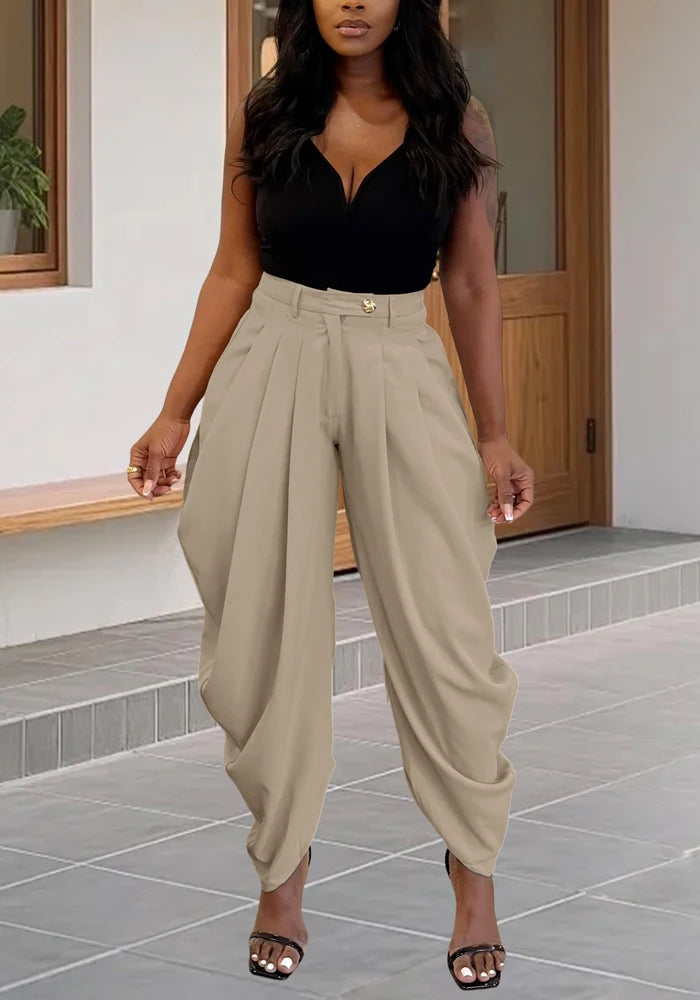 Ruched Cargo Harem Sweatpants With Drawstring Waist for Women