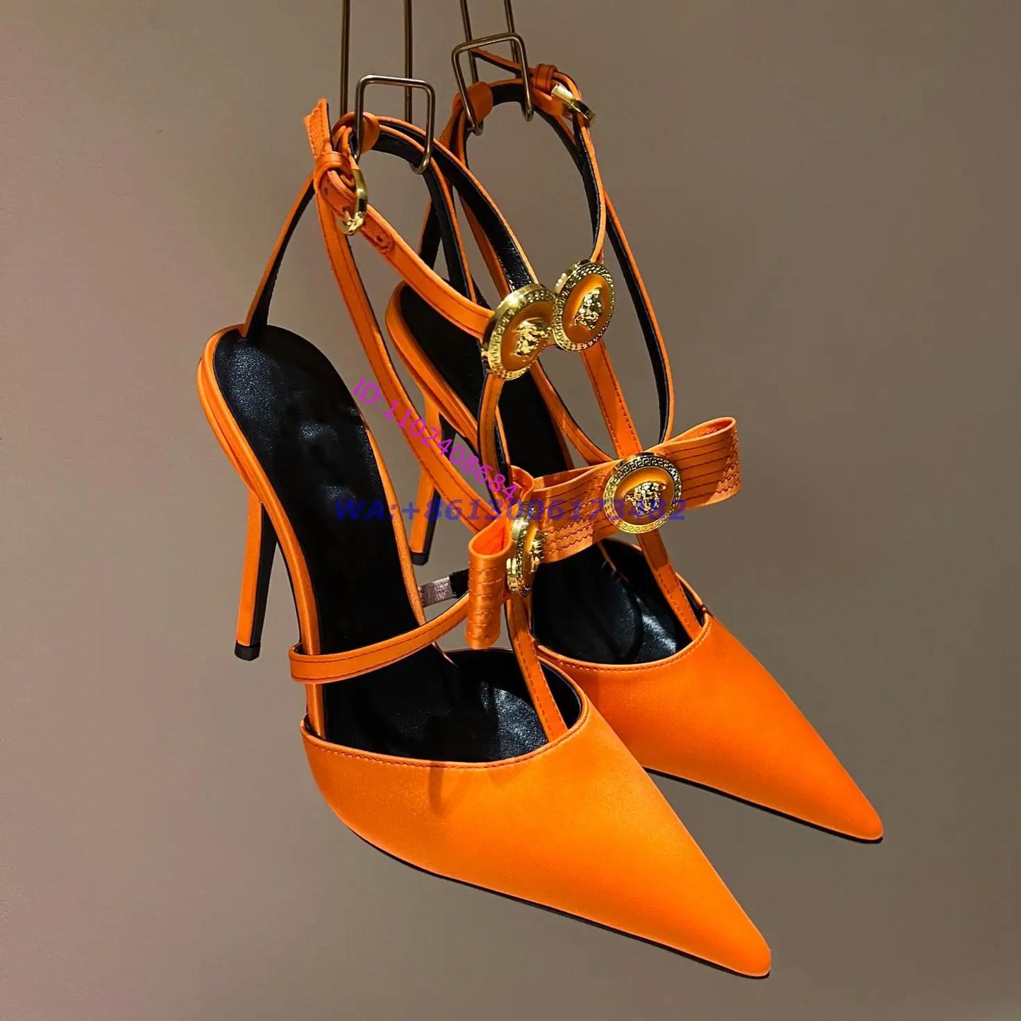 Fashion Women Design Candy Color Bow Satin High Heel Pumps Pointed Toe T Strap Buckle Slingback Stiletto Heels Plus Size