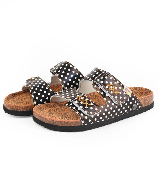 Casual Wave Point Leather Sandals