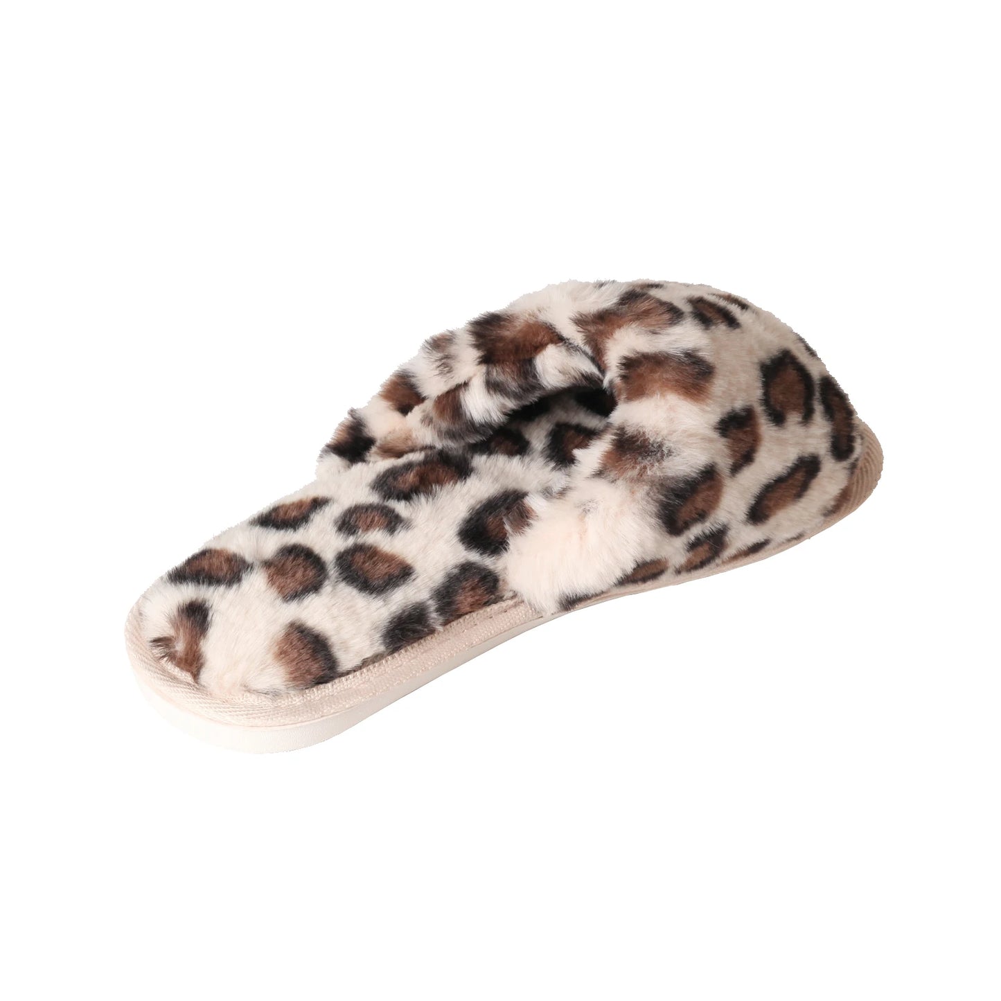 Warm Leopard Plush Indoor Slippers