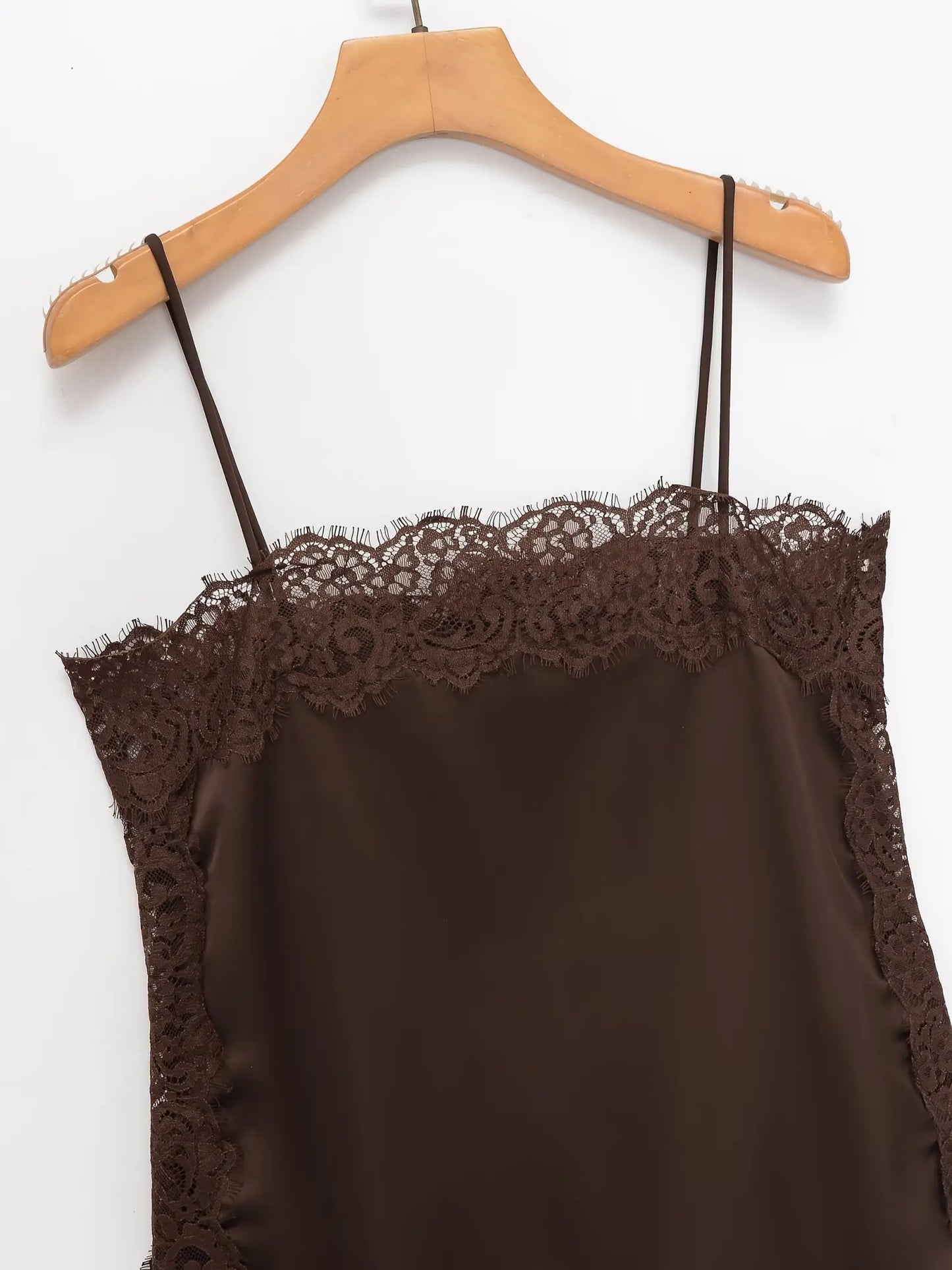 Slim Sling Backless Satin Lace Evening Camisole for Women