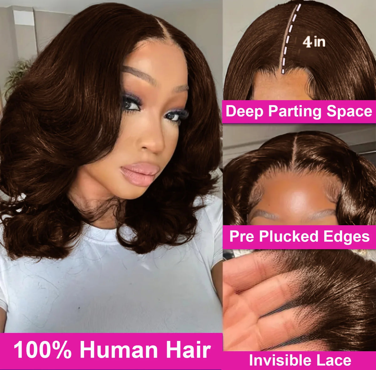 Short Loose Wave Human Hair Bob Wig