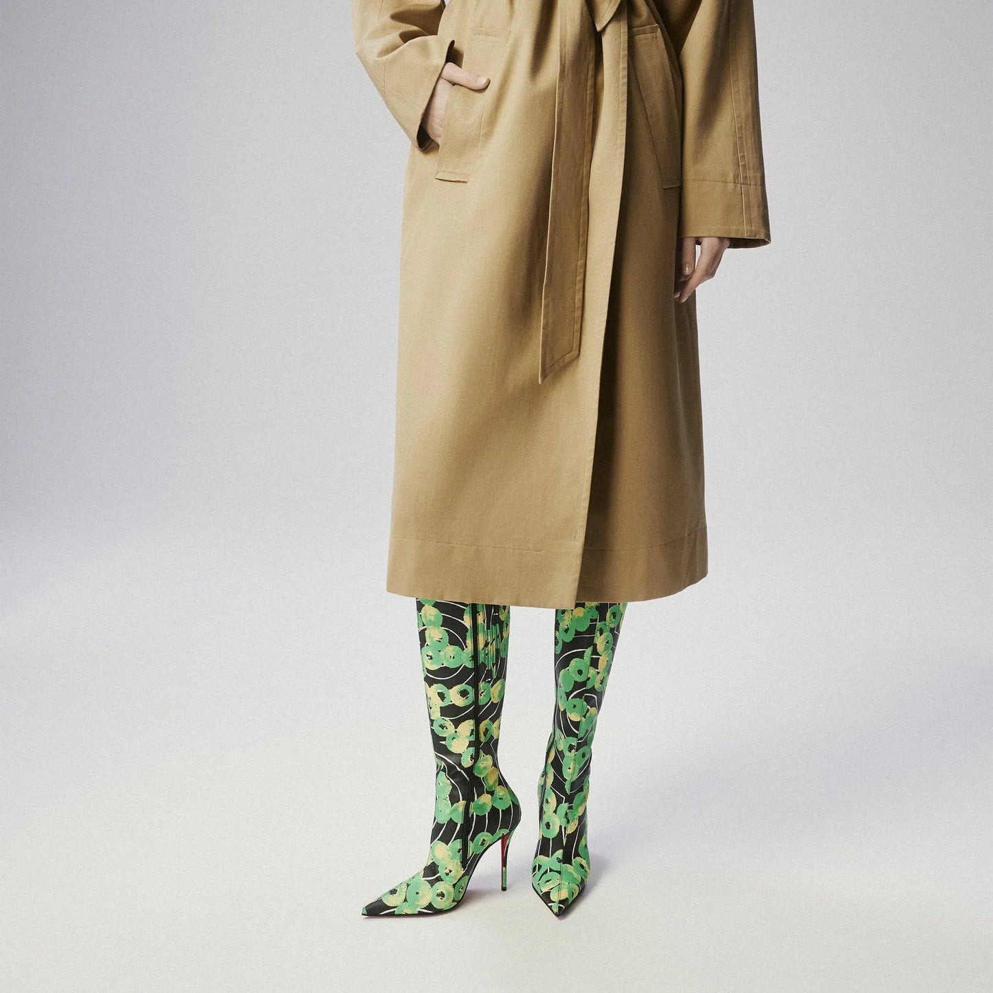 Leopard Print Pointed Toe Stiletto Knee High Boots for Women