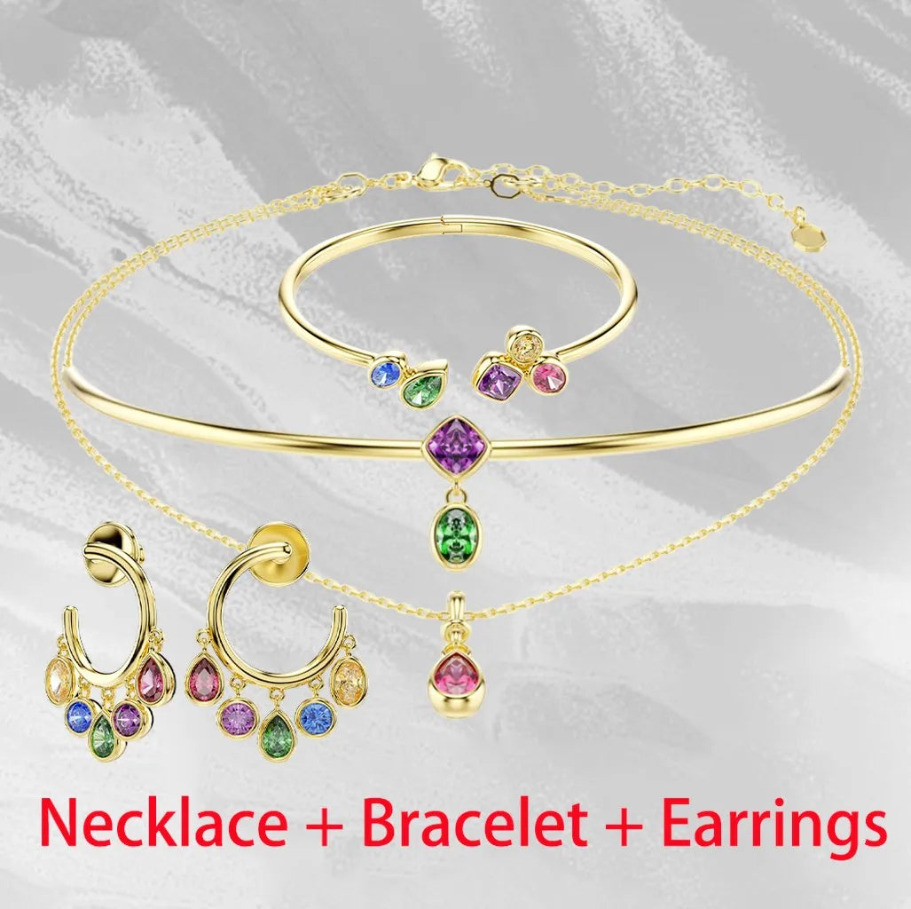 Dazzling Zircon Crystal Statement Necklace for Women