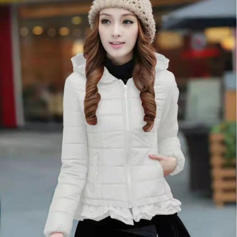 2025 New Women Cotton Jacket Coat Autumn Winter Fashion Warm Parkas Hooded Jacket