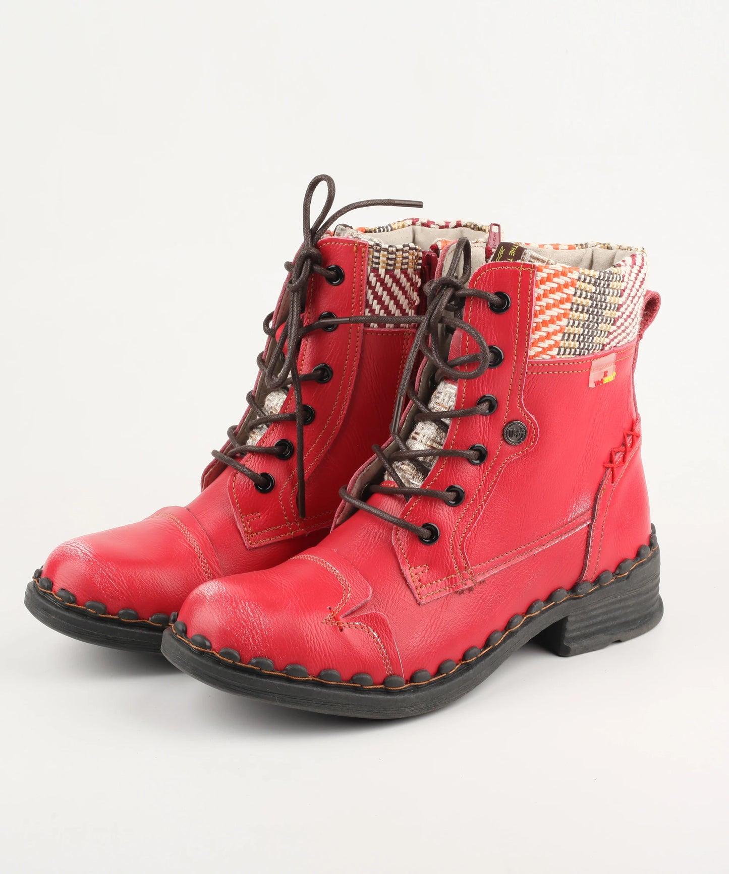Genuine Leather Patchwork Ankle Boots