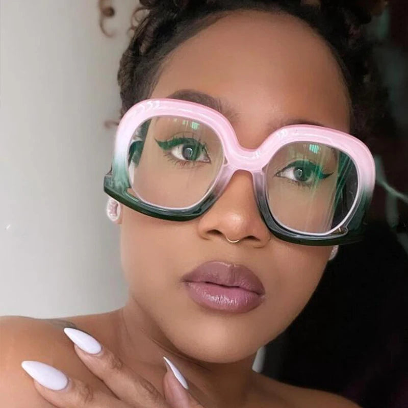 Oversized Colorful Blue Light Reading Glasses for Women