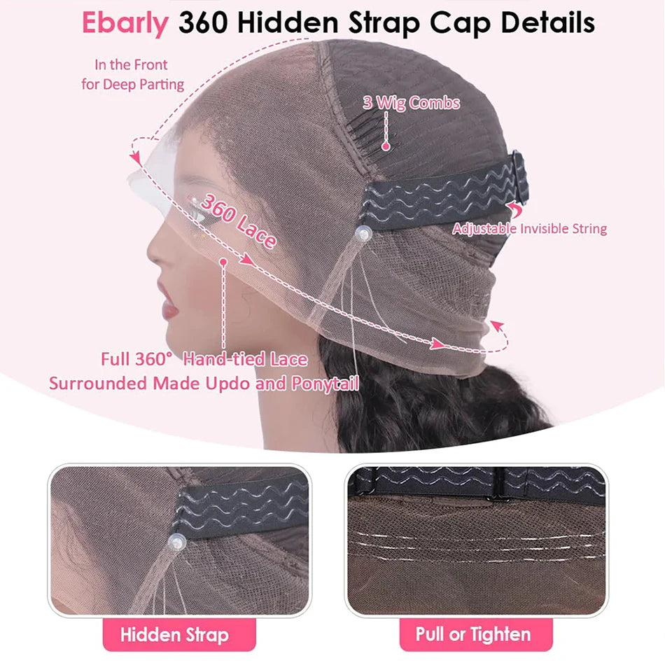 Glueless Deep Curly 360 Lace Front Human Hair Wig for Women