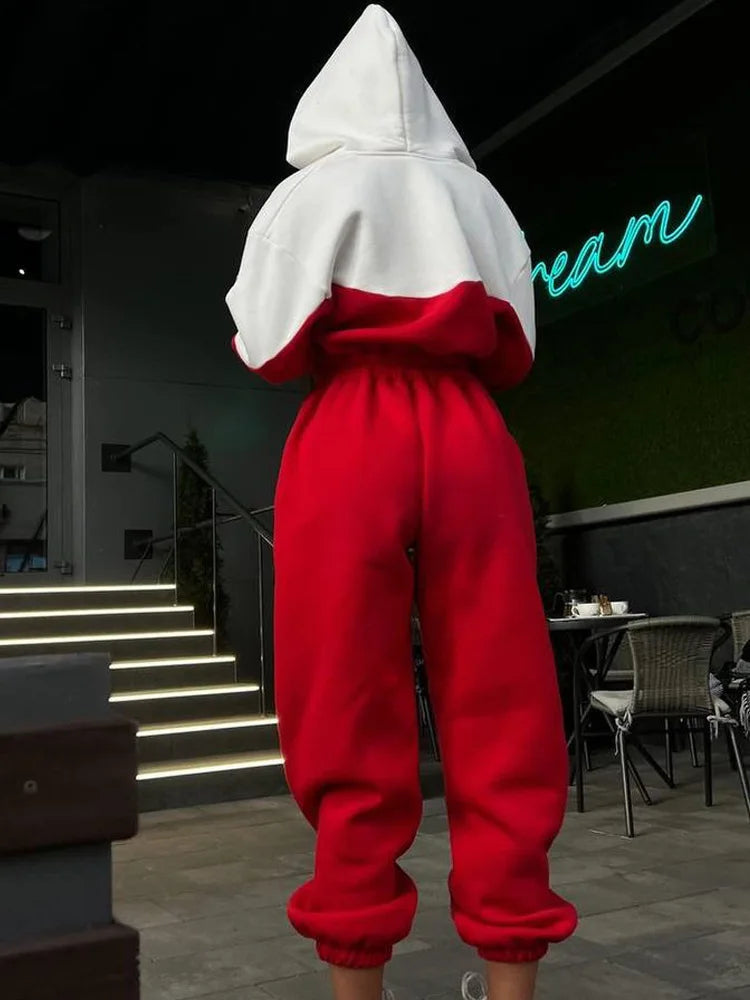 Contrast Color Patchwork Sports Jumpsuit for Women