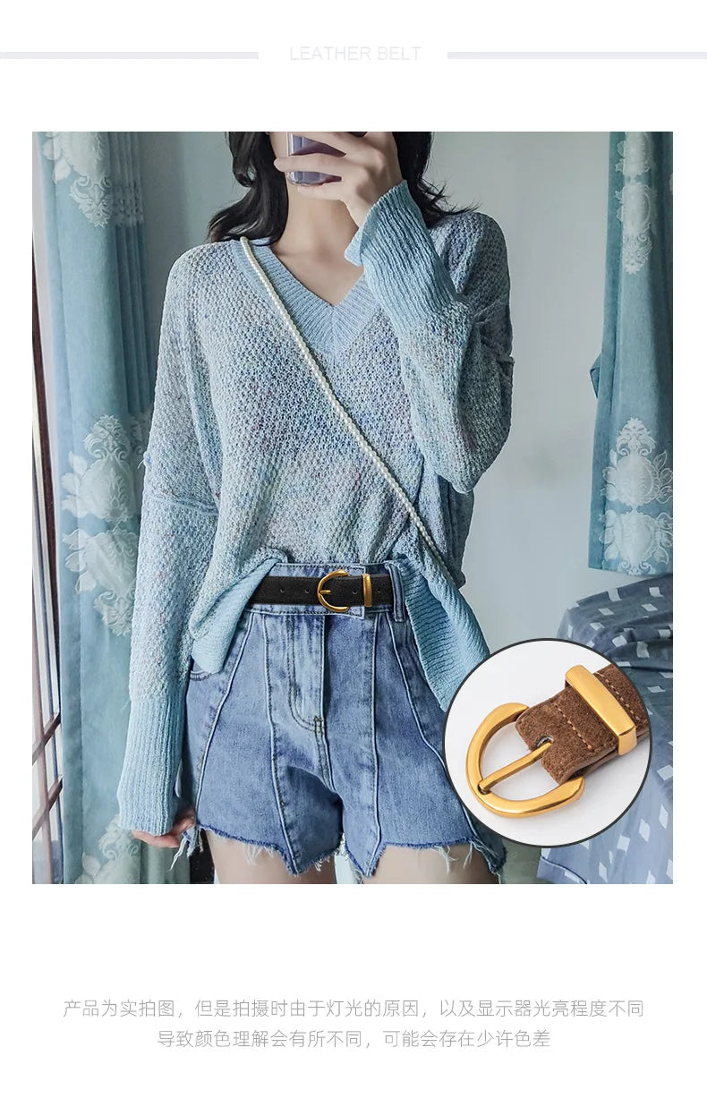 Suede Look Pin Buckle Waist Belt