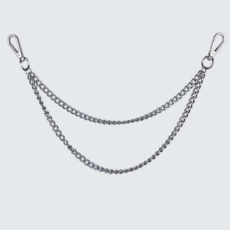 Punk Double Layer Silver Waist Chain